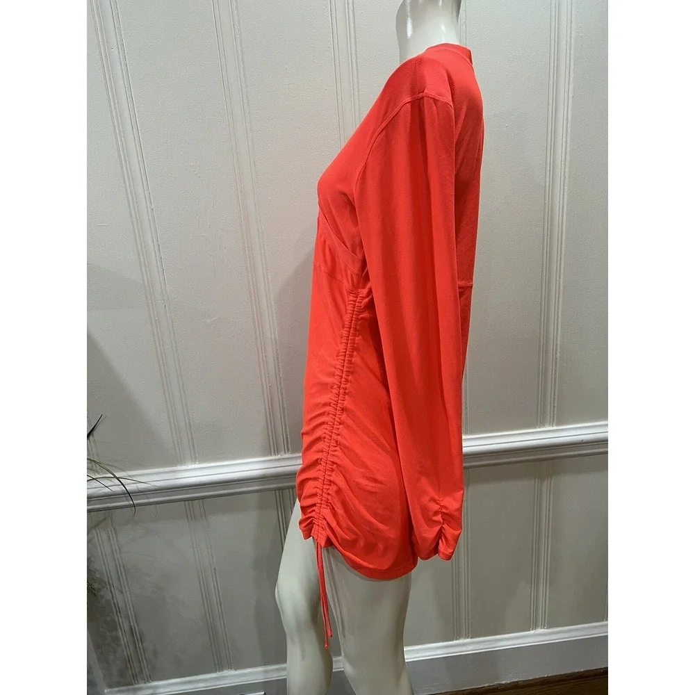Athleta Long Sleeve V Neck Wick It Kaftan CoverUp Shirt Womens Thumbholes M
